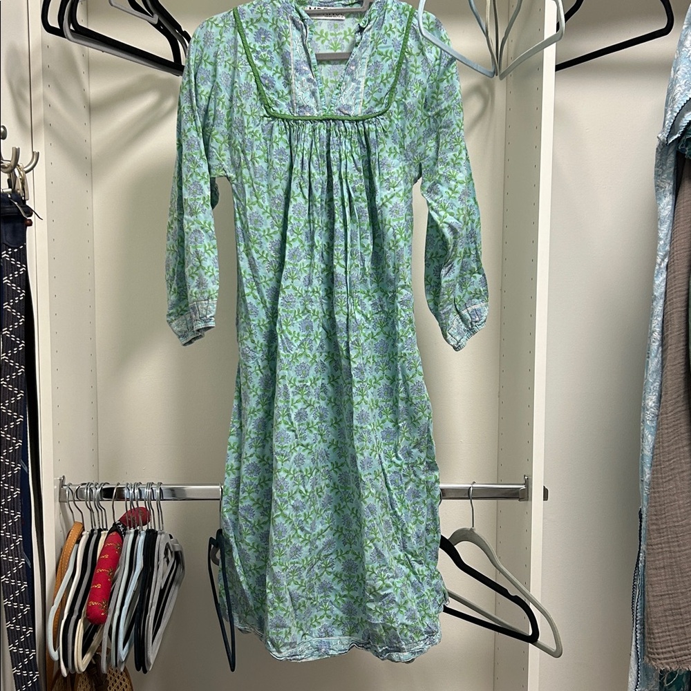 Floral Green Long Sleeve Dress